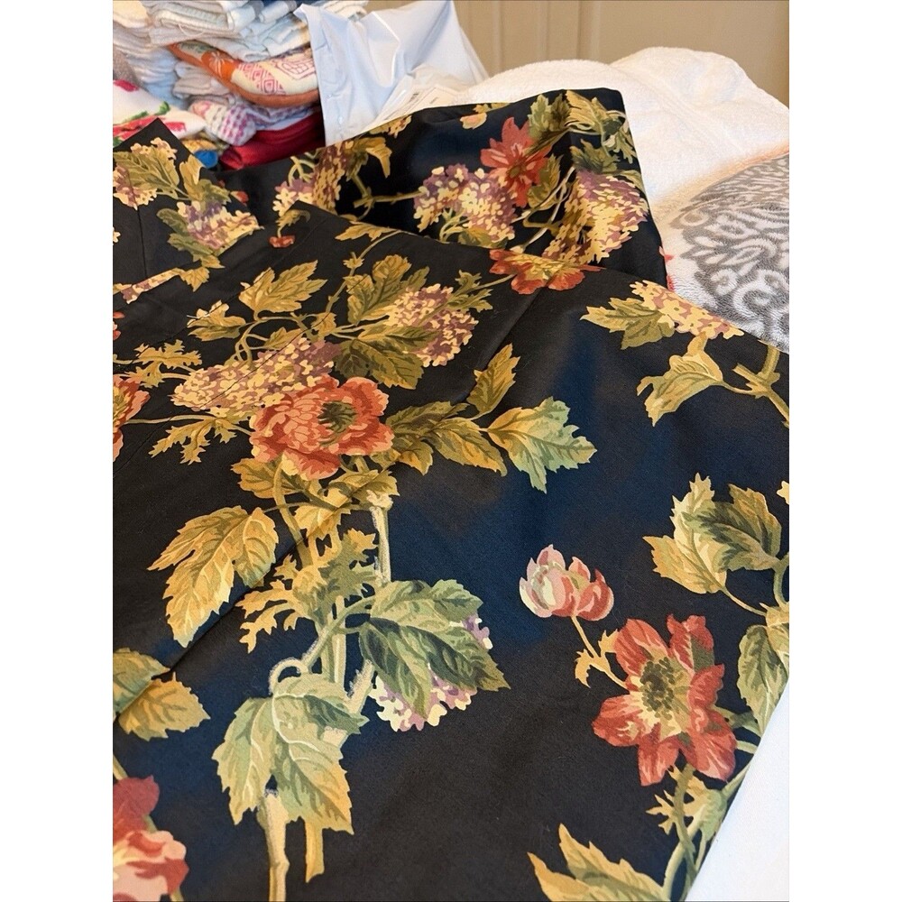Custom Waverly Harbor Square Floral Lined Drape 2 Cotton Curtain Panels 41”x 83” - Picture 3 of 6